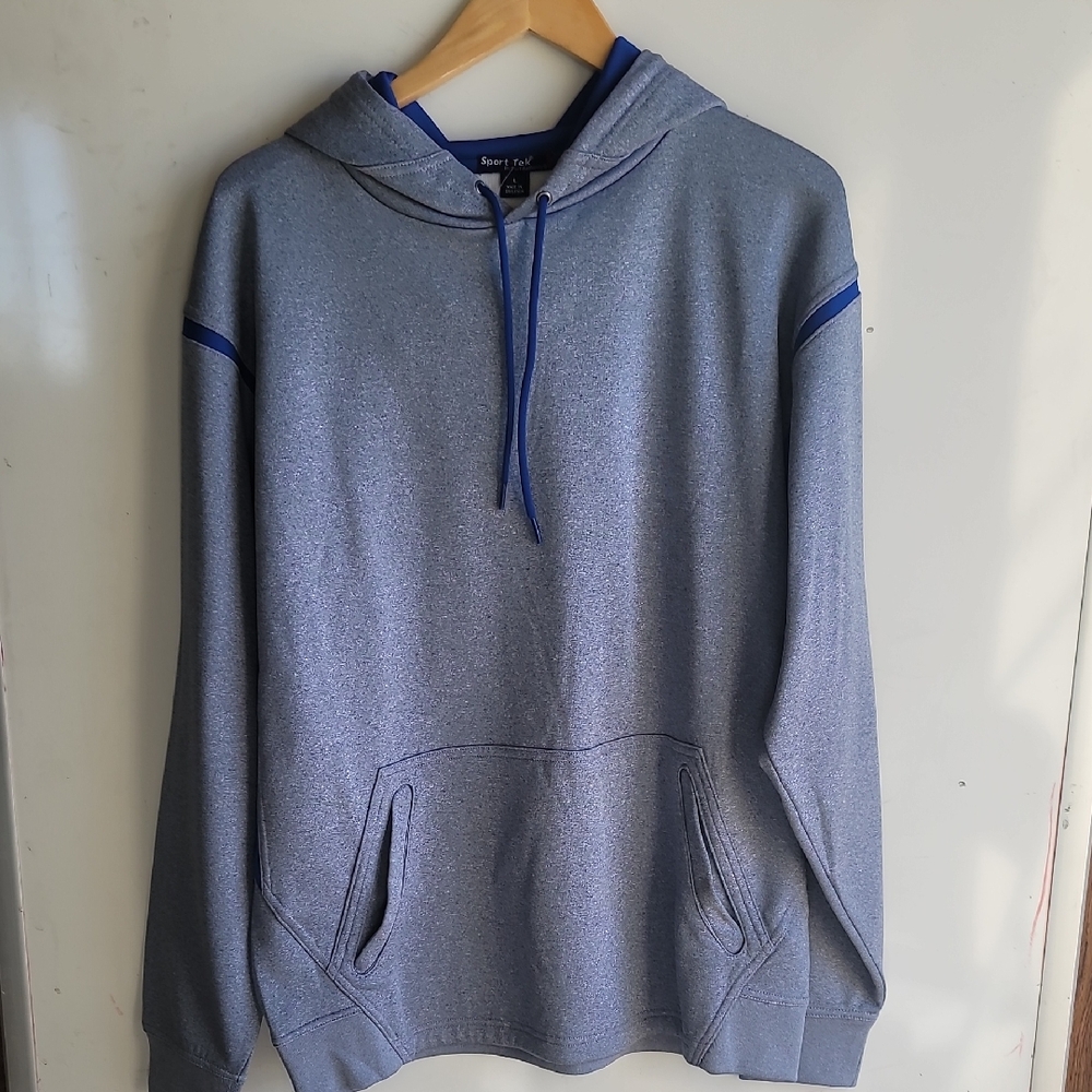 Sport-Tek Gray and Blue Men's Hoodie